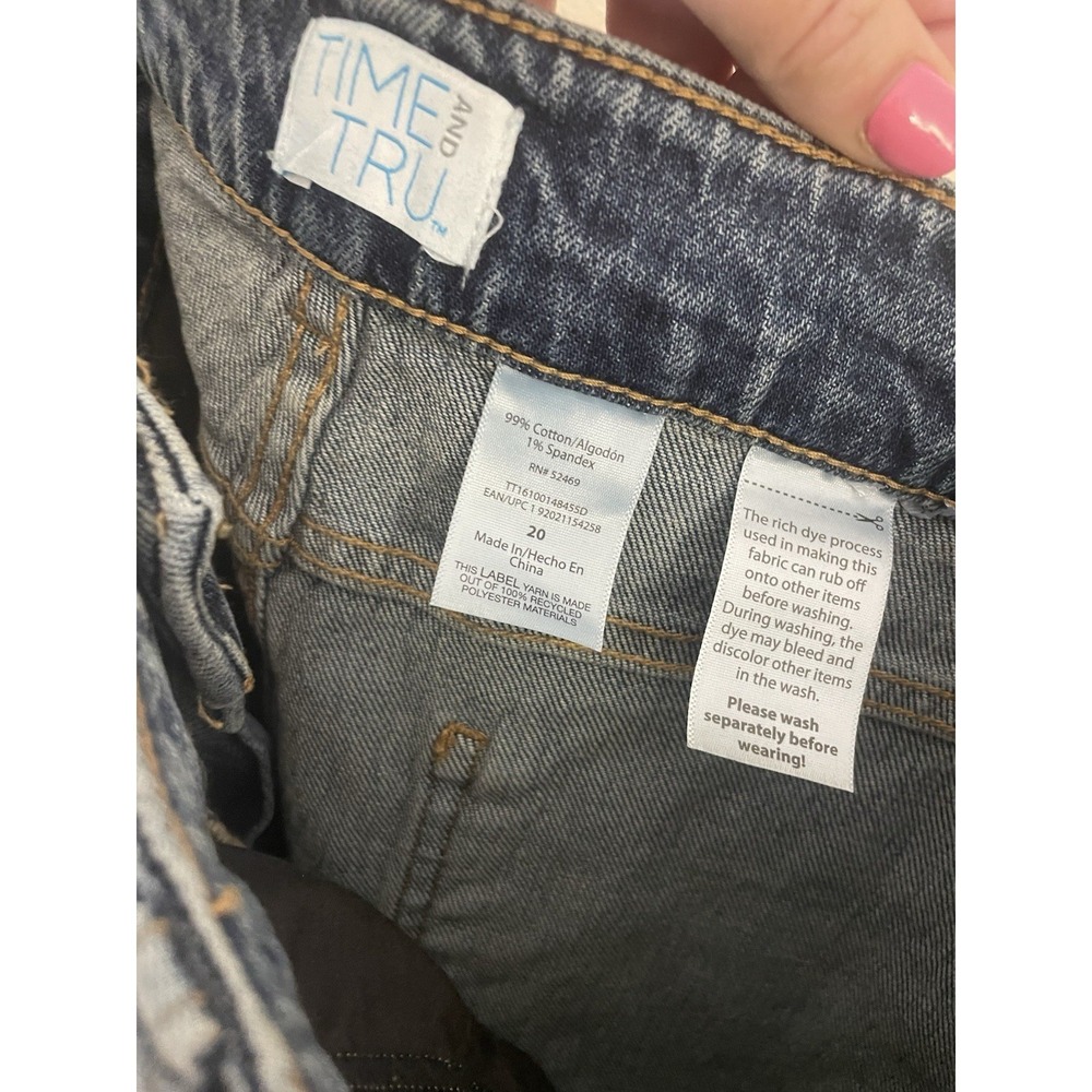 Time And Tru Women's Plus Size 20 Barrel Jeans High Rise Y2K Skater - Picture 4 of 4